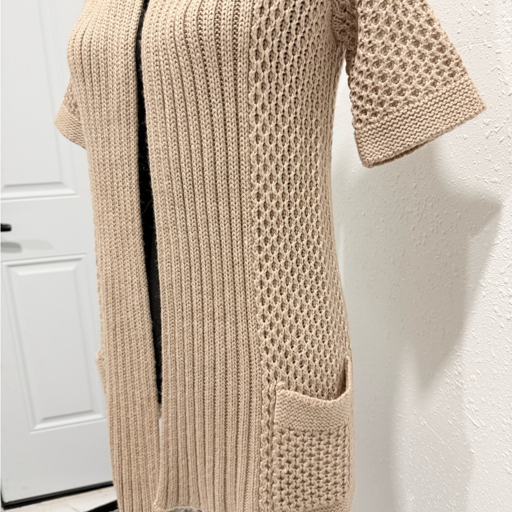Banana Republic wool alpaca blend Tan Open-Front Cardigan S - Picture 8 of 8
